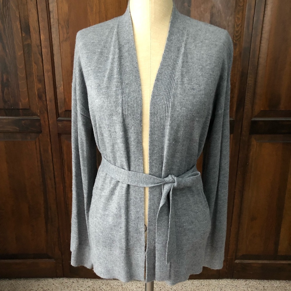 Removable tie front open cardigan